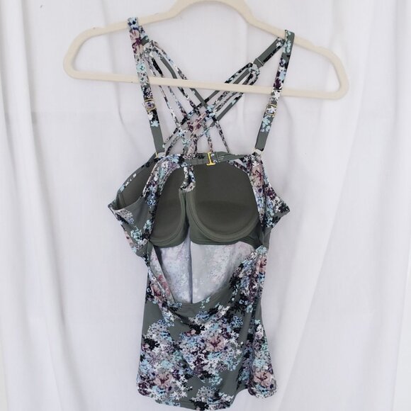 Ambrielle Woman Multicolor Strappy Push Up Top Piece Only Bathing Suit Size XL - Picture 10 of 13